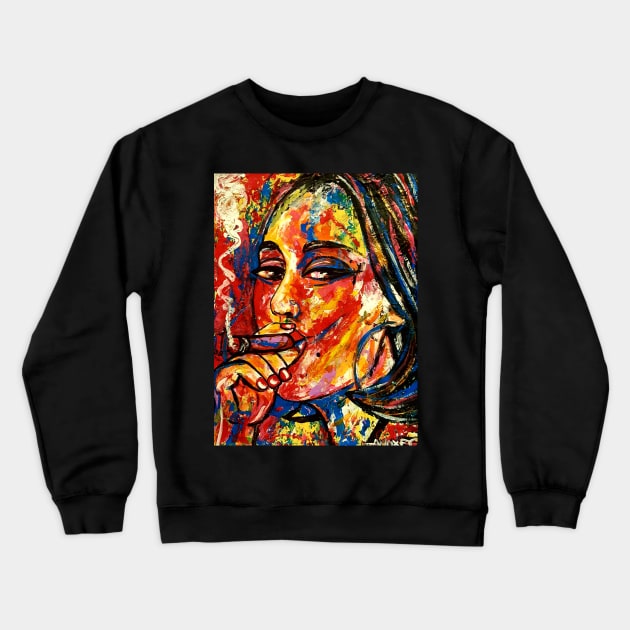 The cigar smoker Crewneck Sweatshirt by amoxes